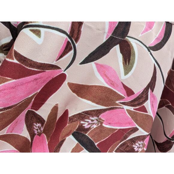 Acler Coleman Mini Dress Pink Wandering Floral Sz 6 Cowl Neck Long Sleeve Flared - Picture 11 of 11